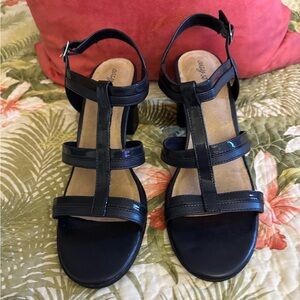 Easy Street Navy Strappy Sandals